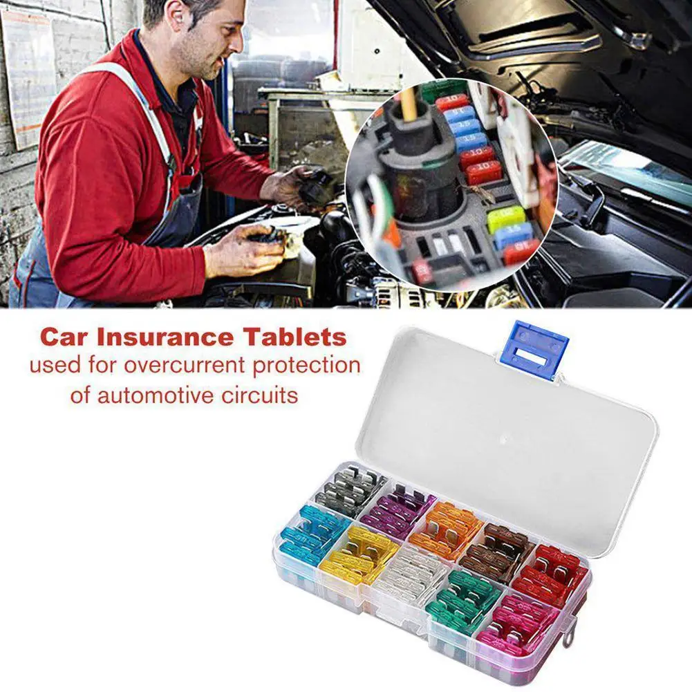 

50/100pcs Car Blade Fuse Assortment Kit Auto Truck Automotive Medium Small Fuse Mixed Motorcycle Circuit Fuse With Box Practical