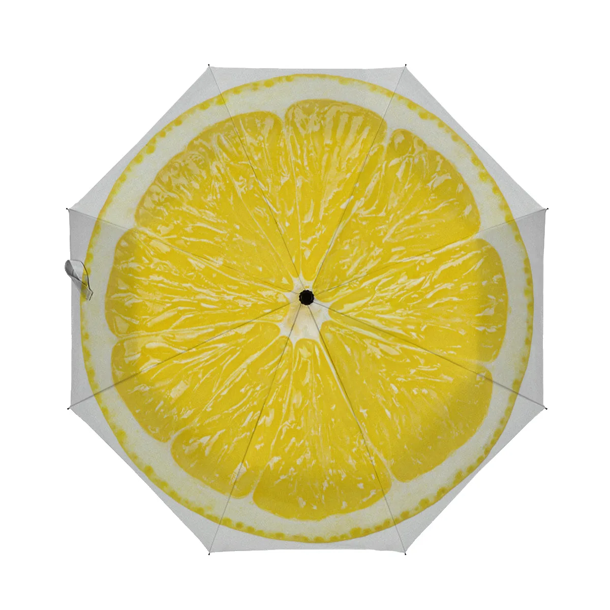 

Compact Umbrella Yellow Lemon Slice Fruit White Auto Open Close Travel Sun Golf Folding Umbrellas For Women Men Kids Girls