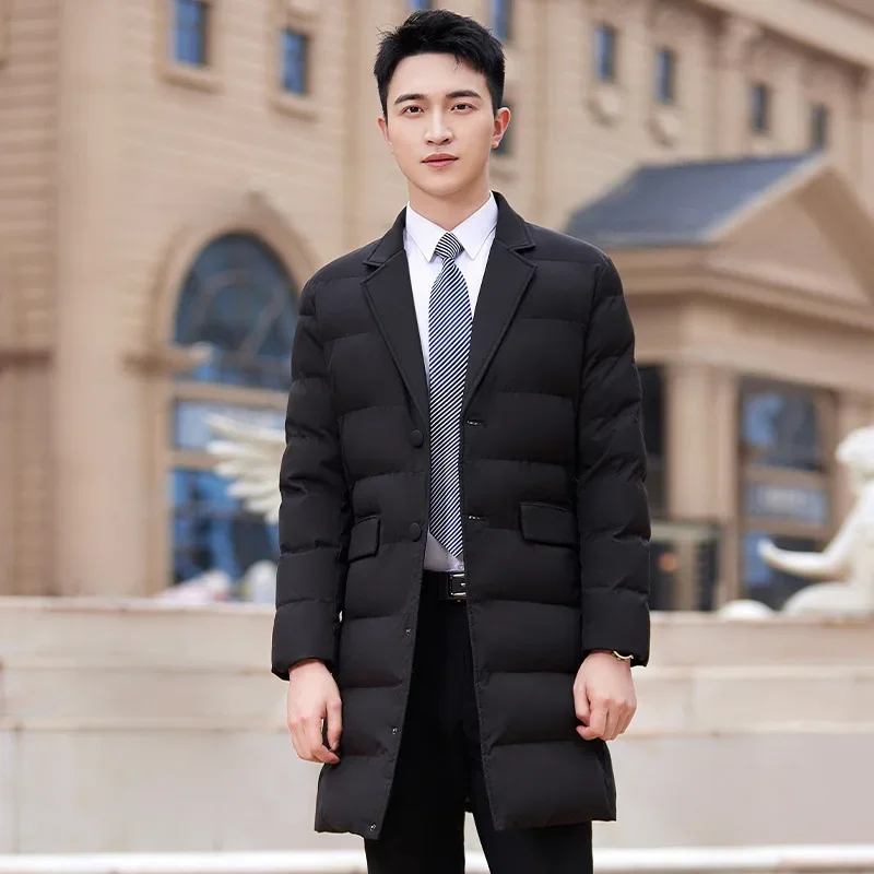 Профессиональное мужское пуховое пальто с хлопковой подкладкой 2024 зимнее