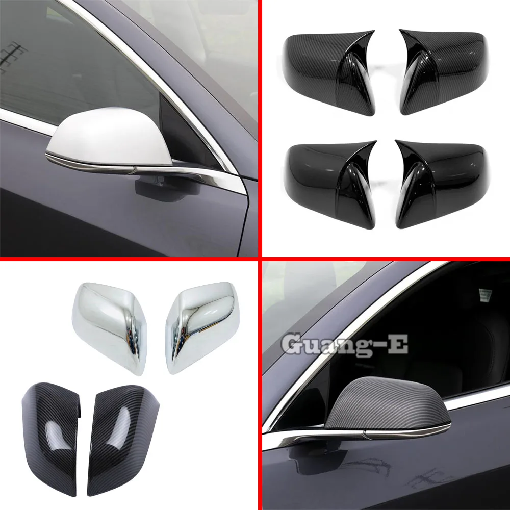 

Car Back Rear View Eyebrow Side Door Mirror Cover Stick Trim Frame For Tesla Model 3 Model3 2017 2018 2019 2020 2021 2022 2023