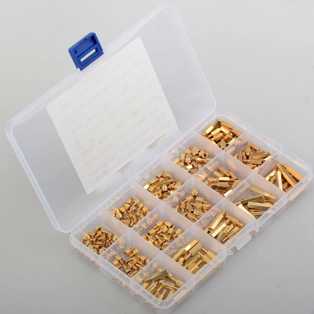 

300Pcs M2 M3 Brass Standoff Pillar Lightweight Board Hex Hexagon Rustproof Wear-resistant Screw Nut Assortment Kit