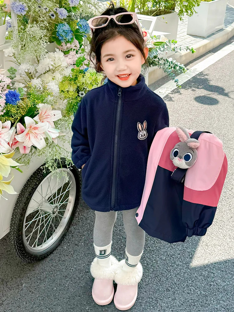 Новинка Осень-зима для маленьких девочек утепленная куртка Judy Rabbit офицера