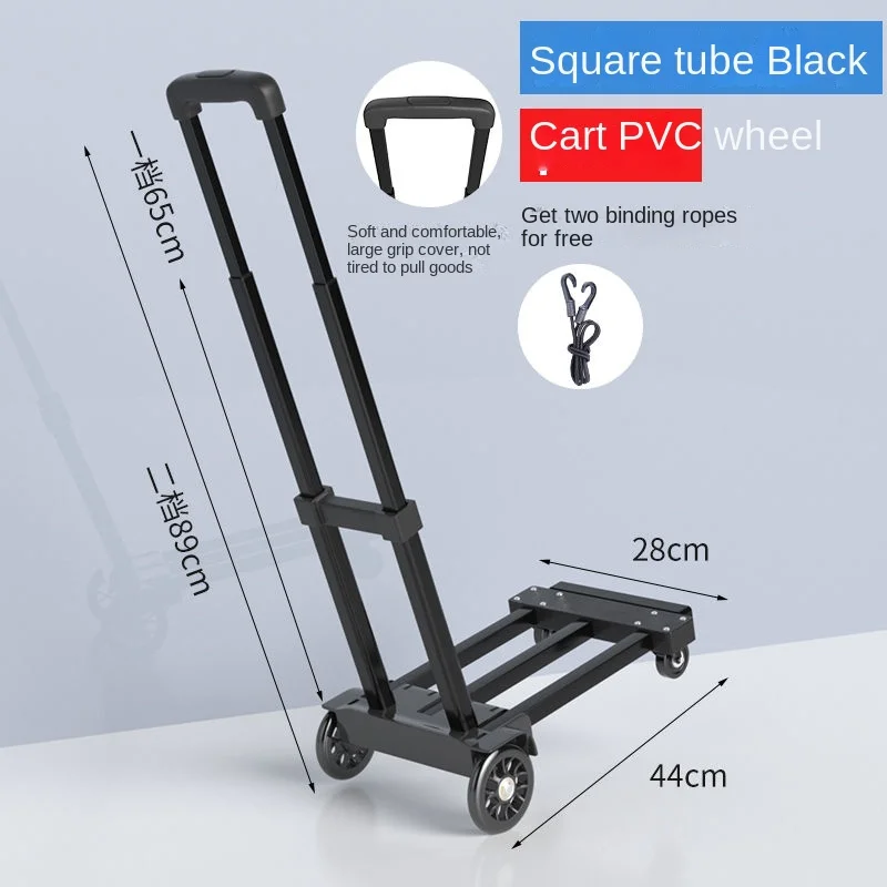 

Trolley Folding Flatbed Truck Household Lightweight Pull Cargo Tiger Car Heavy King Cart Two-wheeled Small Trailer