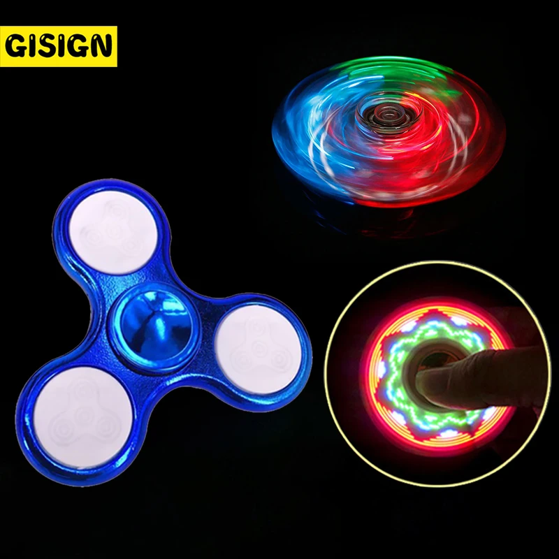 

Creative Colour LED Light Dark Luminous Fidget Spinner Antistress Toy Hobbies Hand Spinner Stress Relief Fidget Toy For Kid Gift
