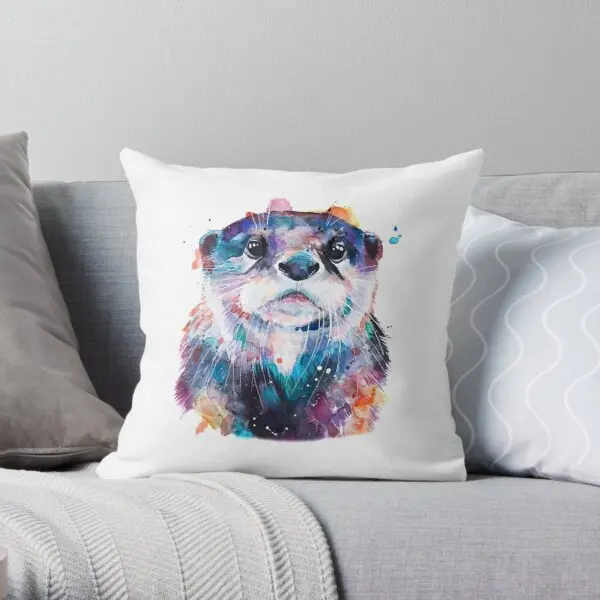 

Otter Cute Art Printing Throw Pillow Cover Fashion Fashion Cushion Bed Bedroom Anime Soft Hotel Throw Waist Pillows not include
