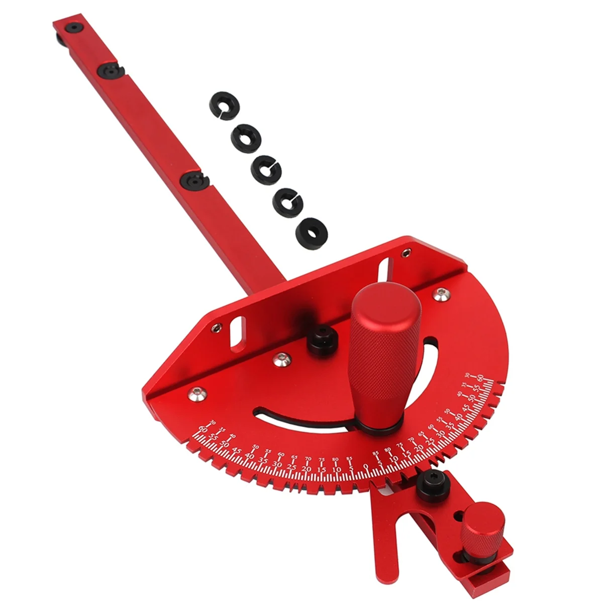 

Miter Gauge Aluminum Alloy Handle Benche Table Saw Router Miter Gauge Sawing Assembly Ruler Woodworking Tools-Red