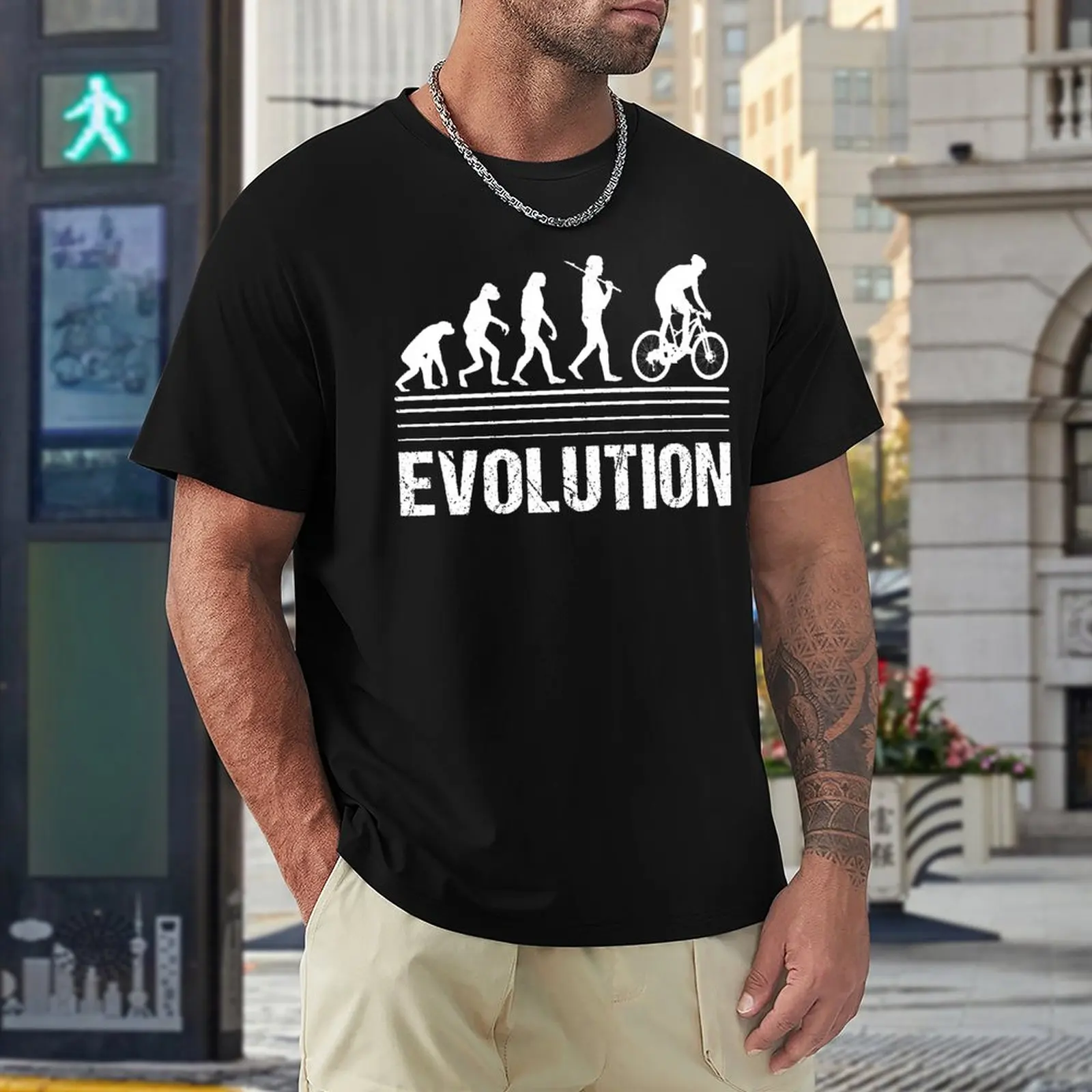 

Mountain Bike Evolution Cycling 1 Tees Novelty T-shirt Harajuku Move Sarcastic Travel Eur Size