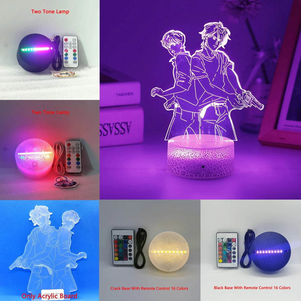 

Светодиодный ночсветильник в стиле аниме, лампа-Закат «атака на Титанов» для декора комнаты, детская Подарочная основа и акриловая доска пр...