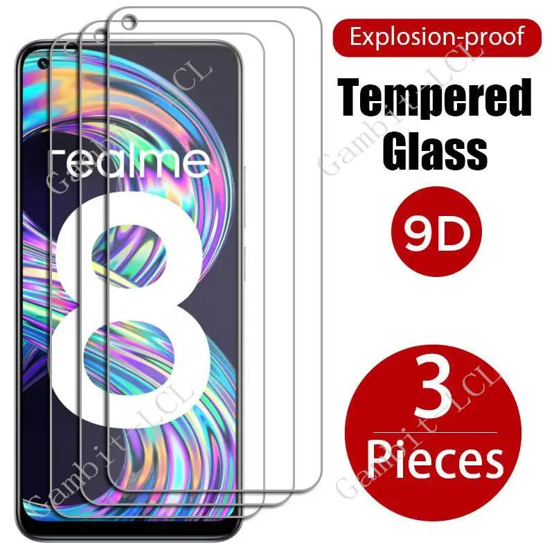 Закаленное стекло для Realme 8 Pro 3 шт., Защитная пленка для экрана 6,4 дюйма Realme8 4G 8Pro RMX3085 RMX3081