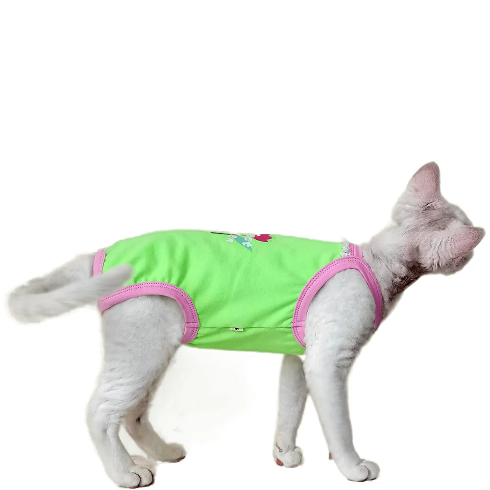 

Summer Thin Sling Four-legged Sphynx Cat Clothes Vest Belly Protection Cotton Sphinx Hairless Cat Clothing for Devon Rex