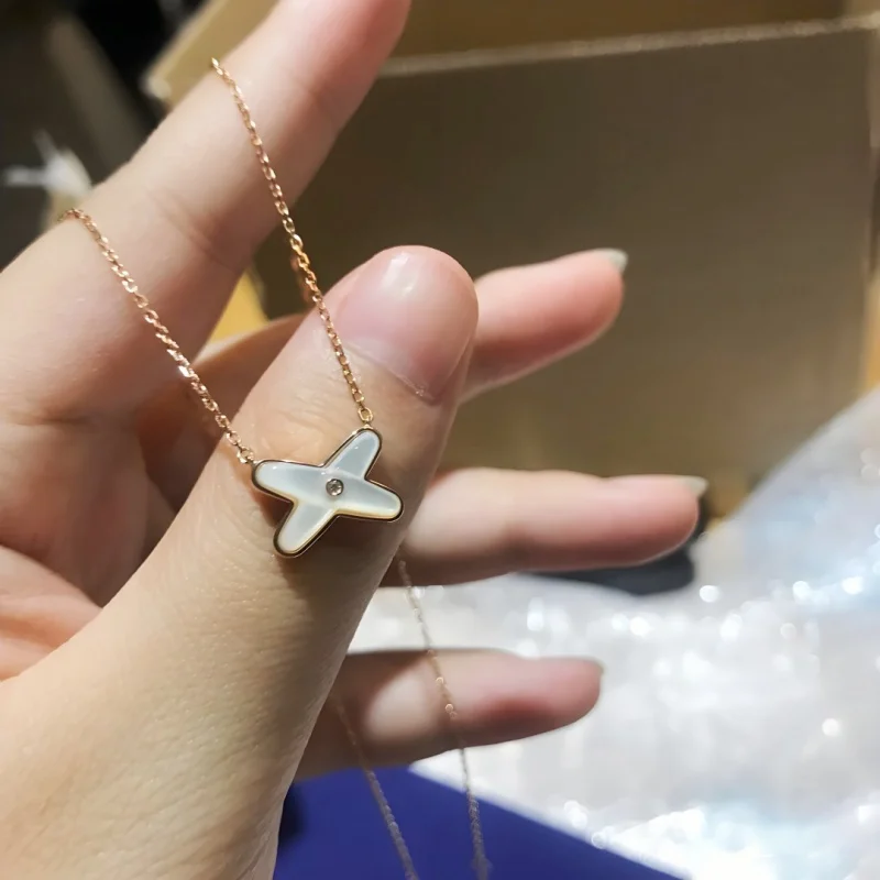 Высокая версияVJinshangmei ожерельеLiensEdge серии белое ожерелье ShellXLetter ключица кулон