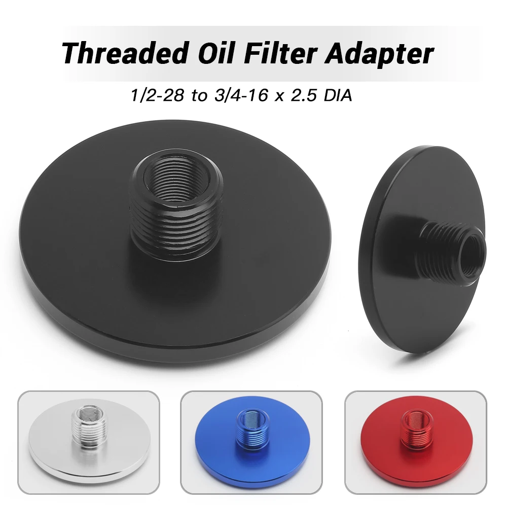 

Aluminum 1/2-28 To 3/4-16 X 2.5 DIA - Automotive Threaded Oil Filter Adapter Car solvent trap Fuel Filter Connector
