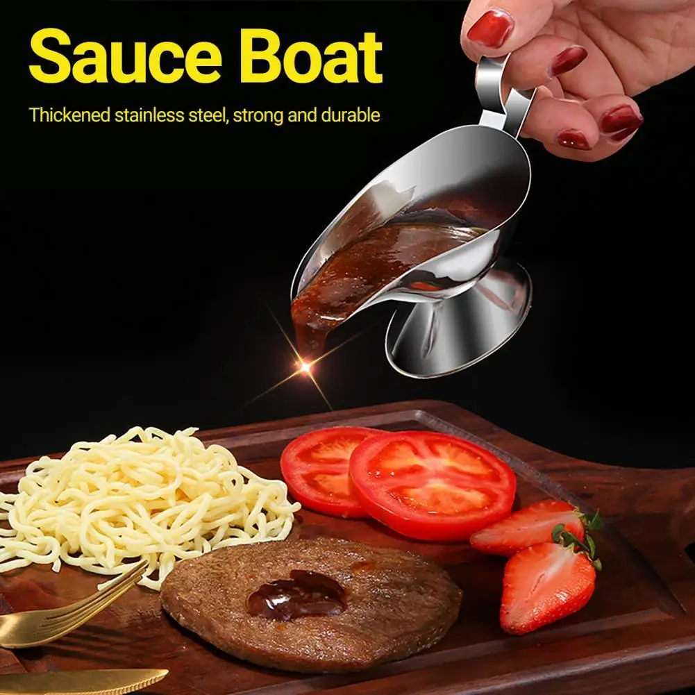 

150/240ml Stainless Steel Sauce Tableware Sauce Black Pepper Tomato Juice Container Restaurant Club Kitchen Home Tool