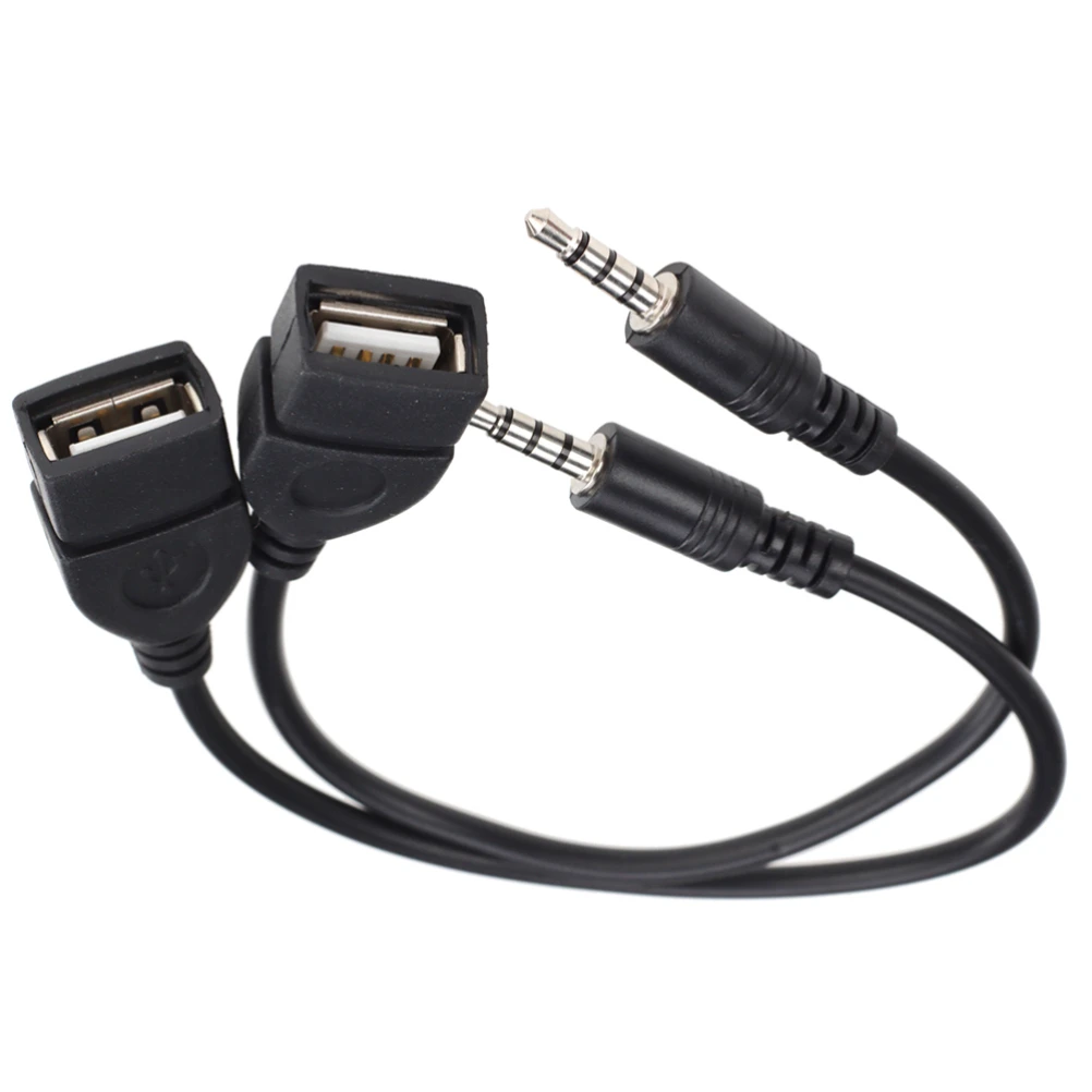 

1000 шт. 3,5 мм Автомобильный Кабель AUX папа к USB 2.0 тип A мама OTG преобразователь Шнур адаптер аудио конверсионная линия