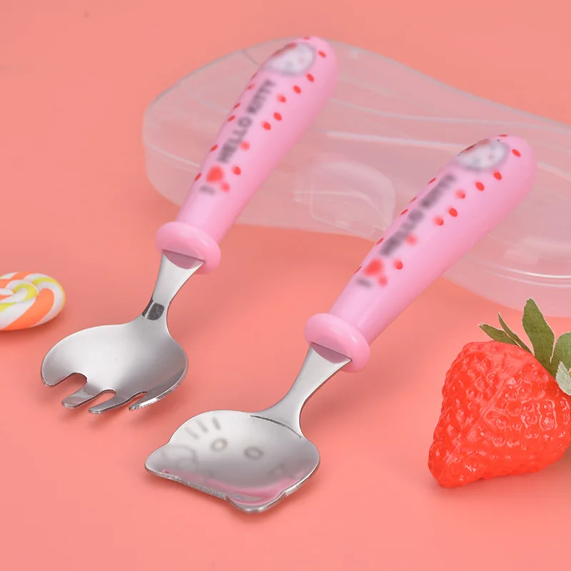 Набор столовых приборов из нержавеющей стали 304 с изображением котенка и медведя