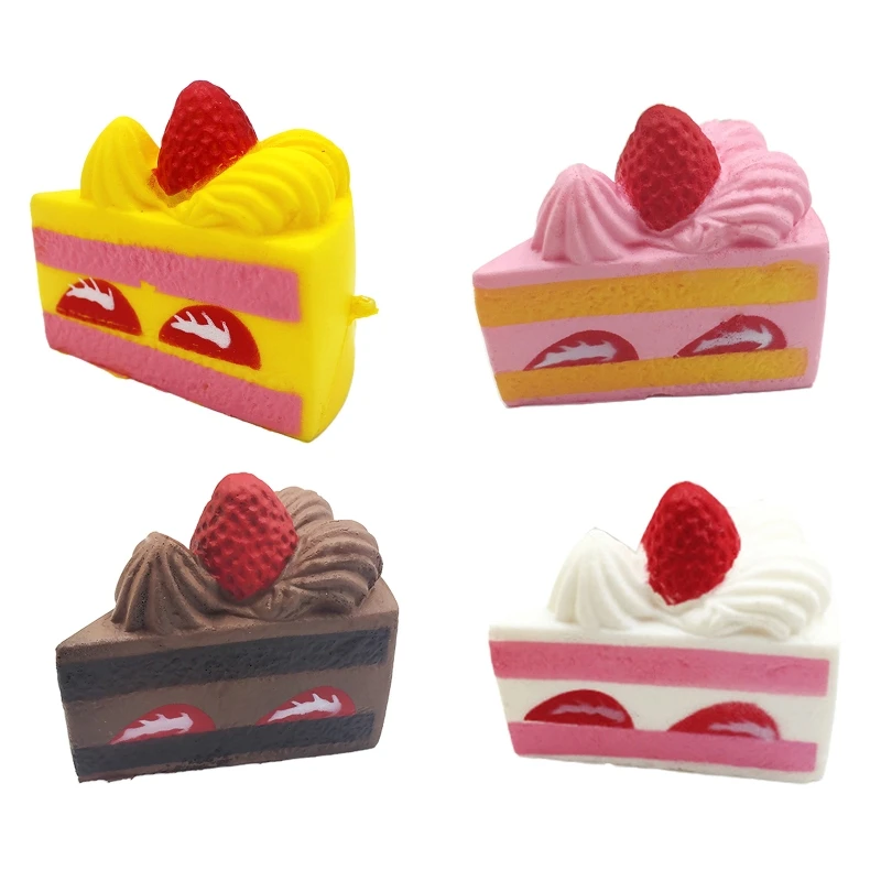 

Stress Toy Food Cake Slice to Press Pinch Soft Squishy Toy for Children ADD Calm for FOCUS Anxious Kids Concentra