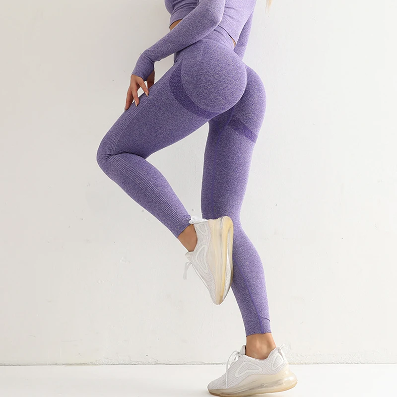 

Bauhinia Seamless Yoga Pants Women High Waist Leggings Push Up Workout Tights Solid High Elastic Sports Fitness Trousers Women