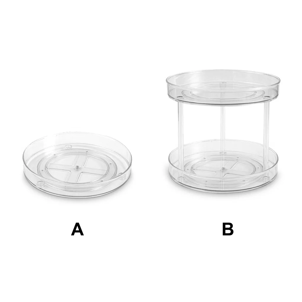 

Spice Turntable Storage Rack Cabinet Countertop 360 Degrees Rotating Organizer Cosmetic Organization Home Supplies
