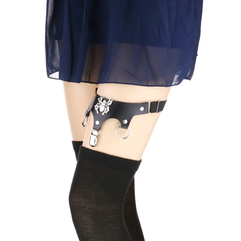 

Женское эластичное кожаное кольцо для ног, подвязка, нижнее белье, пояс, Сексуальная Корона, паук, противоскользящий зажим, регулируемое кол...