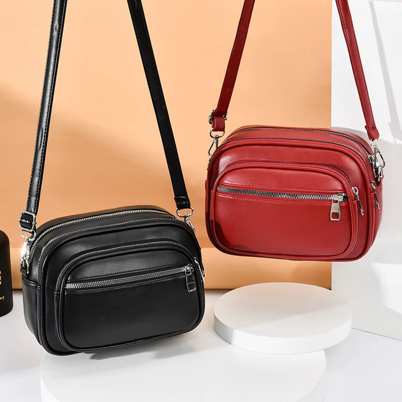 Women's Bag New Crossbody Shoulder Bag Mini Simple Soft PU Leather Fashion Woman Crossbody Bags Casual Round Bag Messenger Bags
