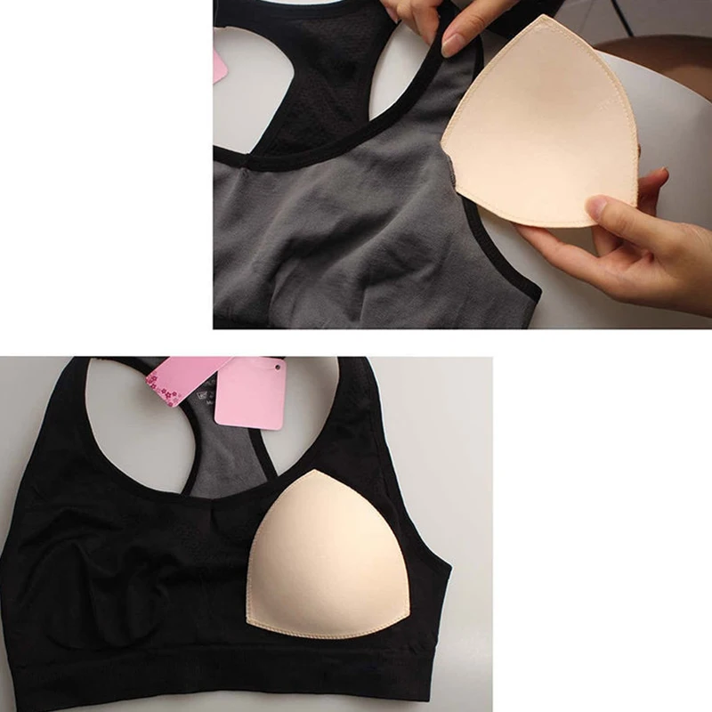 1pair Sponge Bra Pads Push Up Breast Enhancer Removeable Bra Padding Inserts Cups for Swimsuit Bikini Padding Intimates