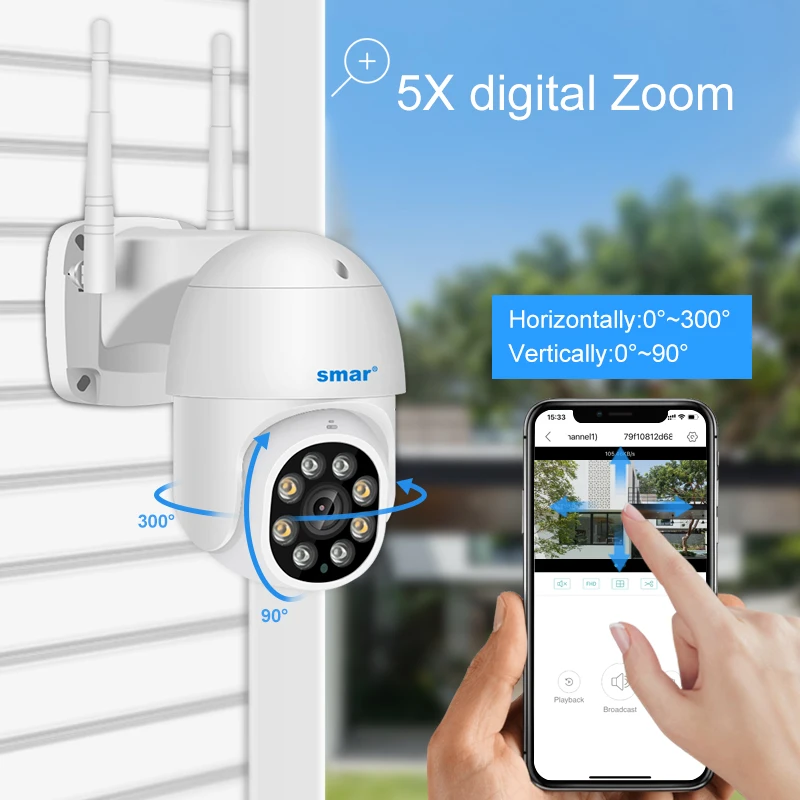 Smar Wireless Camera 2MP 3MP 5MP 8MP 4K Two Way Audio Outdoor WiFi IP Ai Auto Tracking Humanoid Detection ONVIF ICSEE APP - купить по