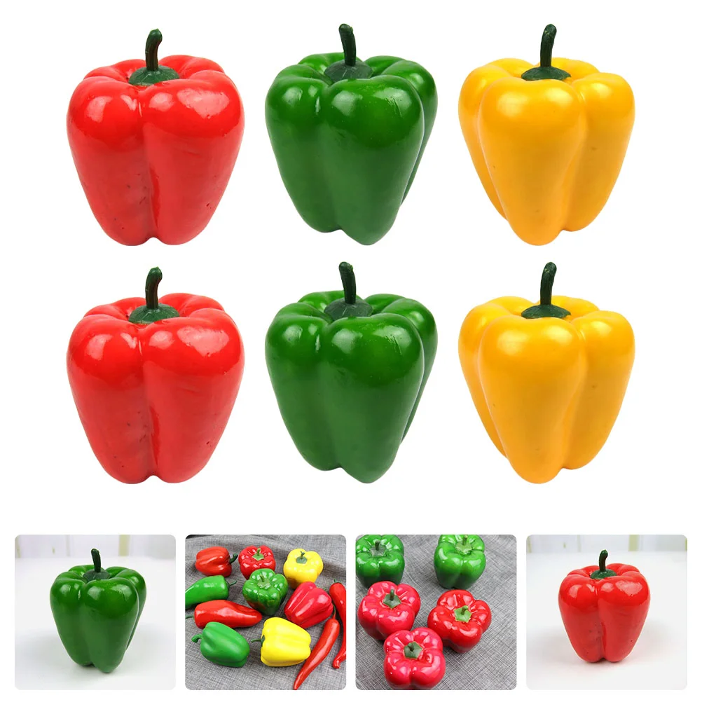 

Pepper Fake Artificial Vegetable Peppers Bell Chili Model Props Decorvegetables Kitchen Photo Hot Realistic Fruit Lifelike