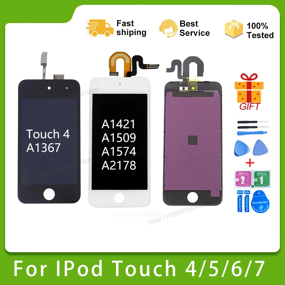 ЖК-дисплей и сенсорный экран в сборе для Ipod touch 4 A1367 5 5th A1509 A1421/ 6th A1574 / 7th A2178