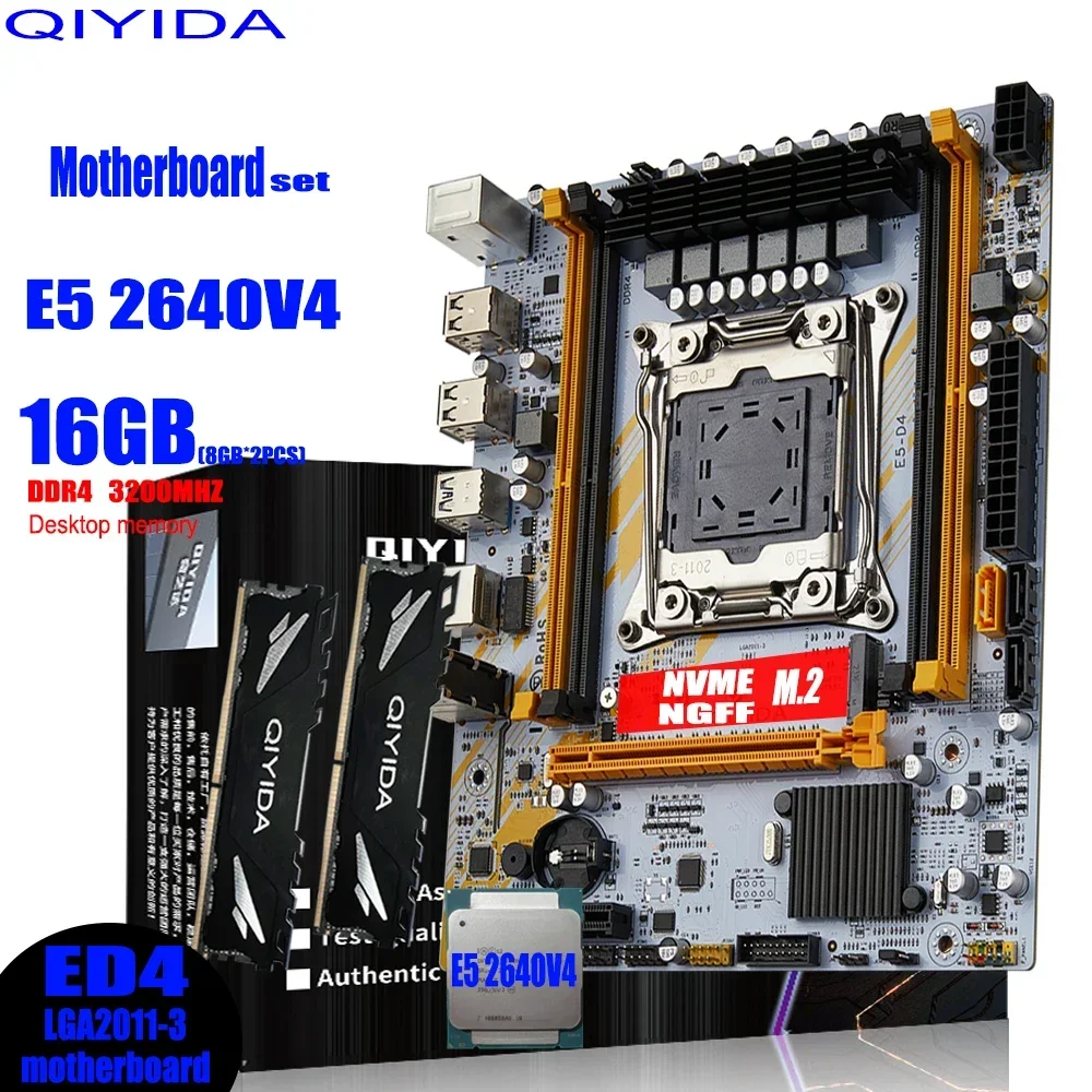Комбинированный комплект материнской платы QIYIDA X99 LGA 2011-3 Xeon E5 2640 V4 процессор DDR4 16