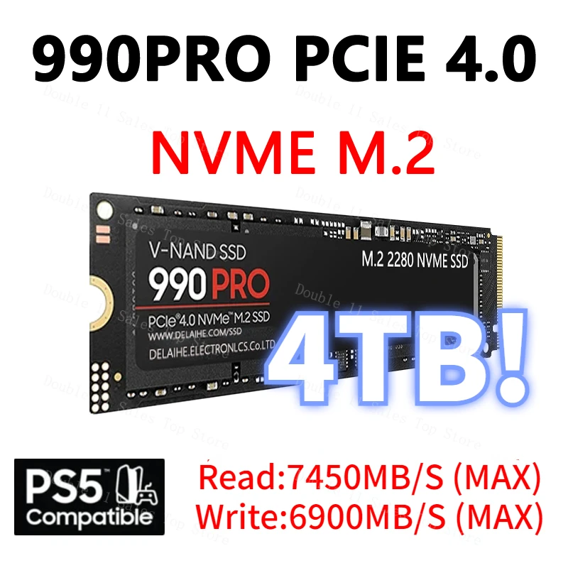 

8TB 990 PRO 4TB 2TB 1TB M.2 2280 SSD PCIe4.0 NVMe Gaming Internal Solid State Hard Drive Up To 7450MB/s for PS5 Laptop Desktop