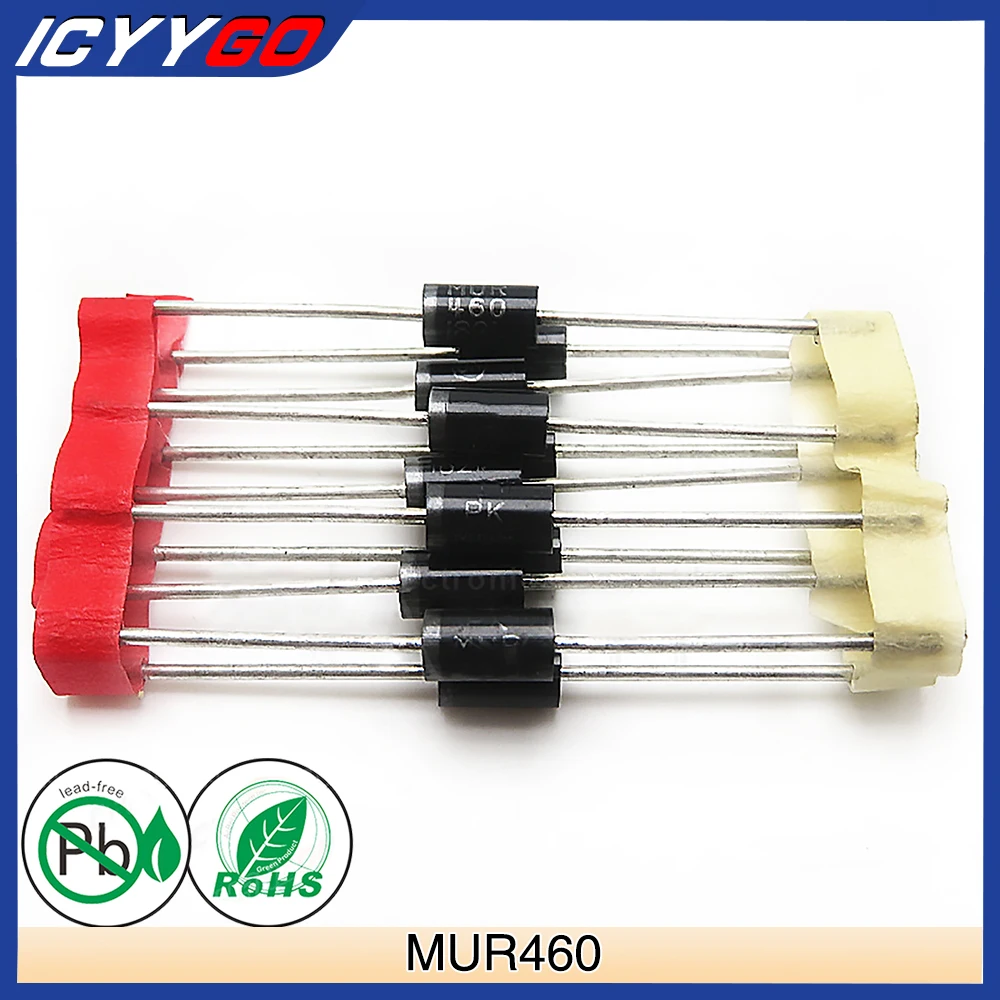 

20 Pcs MUR460 Super Fast Recovery Rectifier Diode 4A 600V 25-50ns Do-201AD Axial 4 Amp 600 Volt MUR 460 / MUR460R