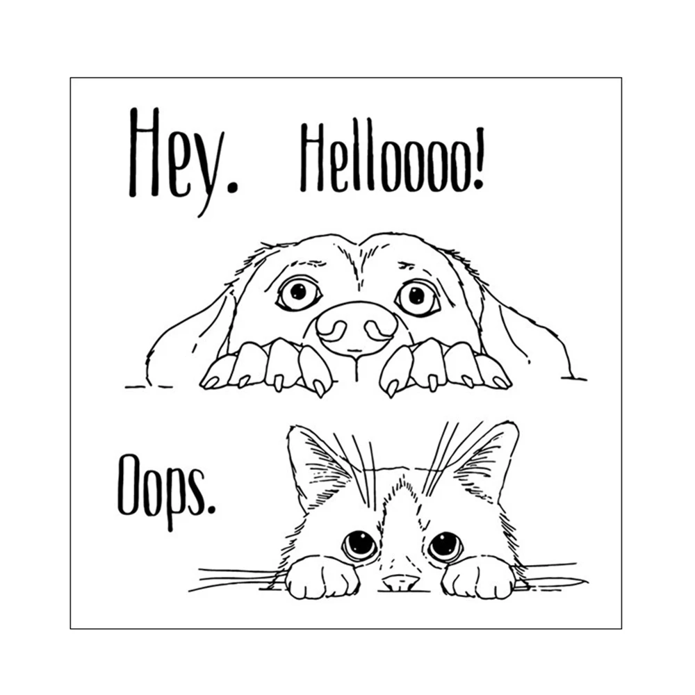 

Cats and Dogs Transparent Clear Silicone Stamps/Seal DIY Scrapbooking/photo Album Decorative Clear Stamp Sheets 14*14cm