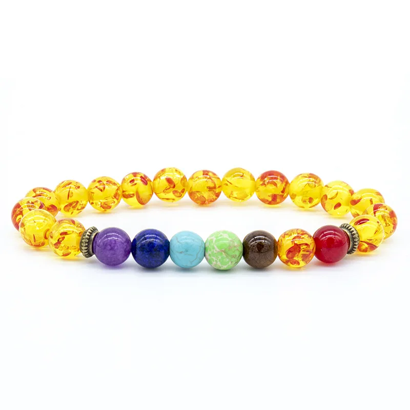 

Ornaments Crafts Natural Tiger Eye 7 Charkela Crystal Gemstones Rocks Jewels Energy Yoga Healing beaded Choker Amulet bracelet
