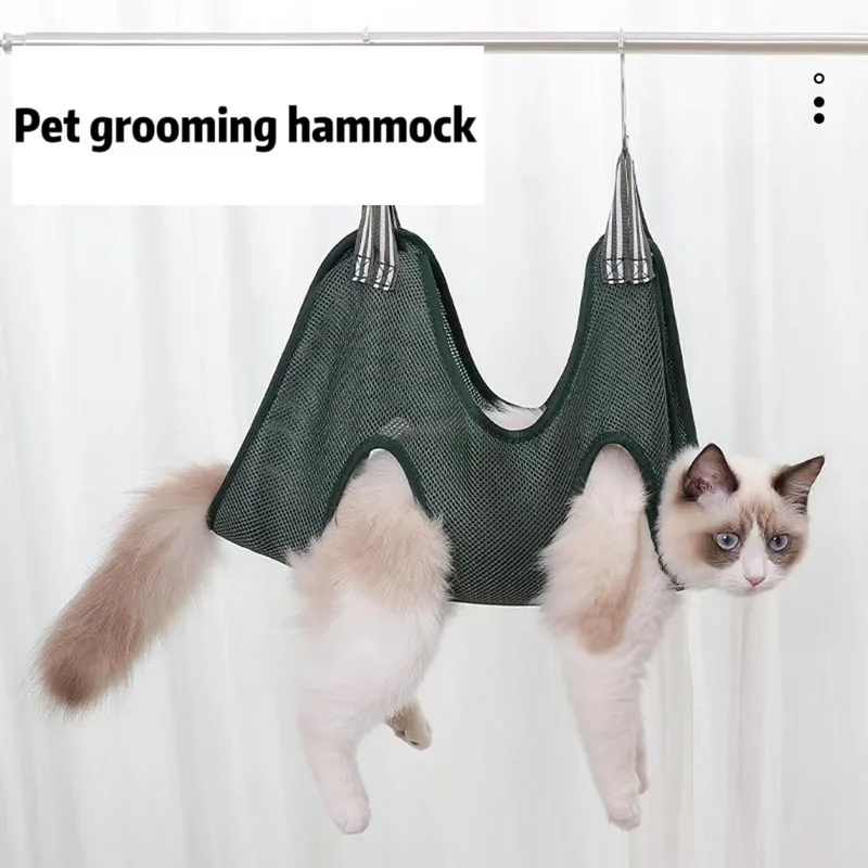 Pet Grooming Hammock Nail Cutting Anti Scratch Bite Fixed Bag Trimming Restraint Bag Pet Beauty Hammock Hanging Pet Supplies