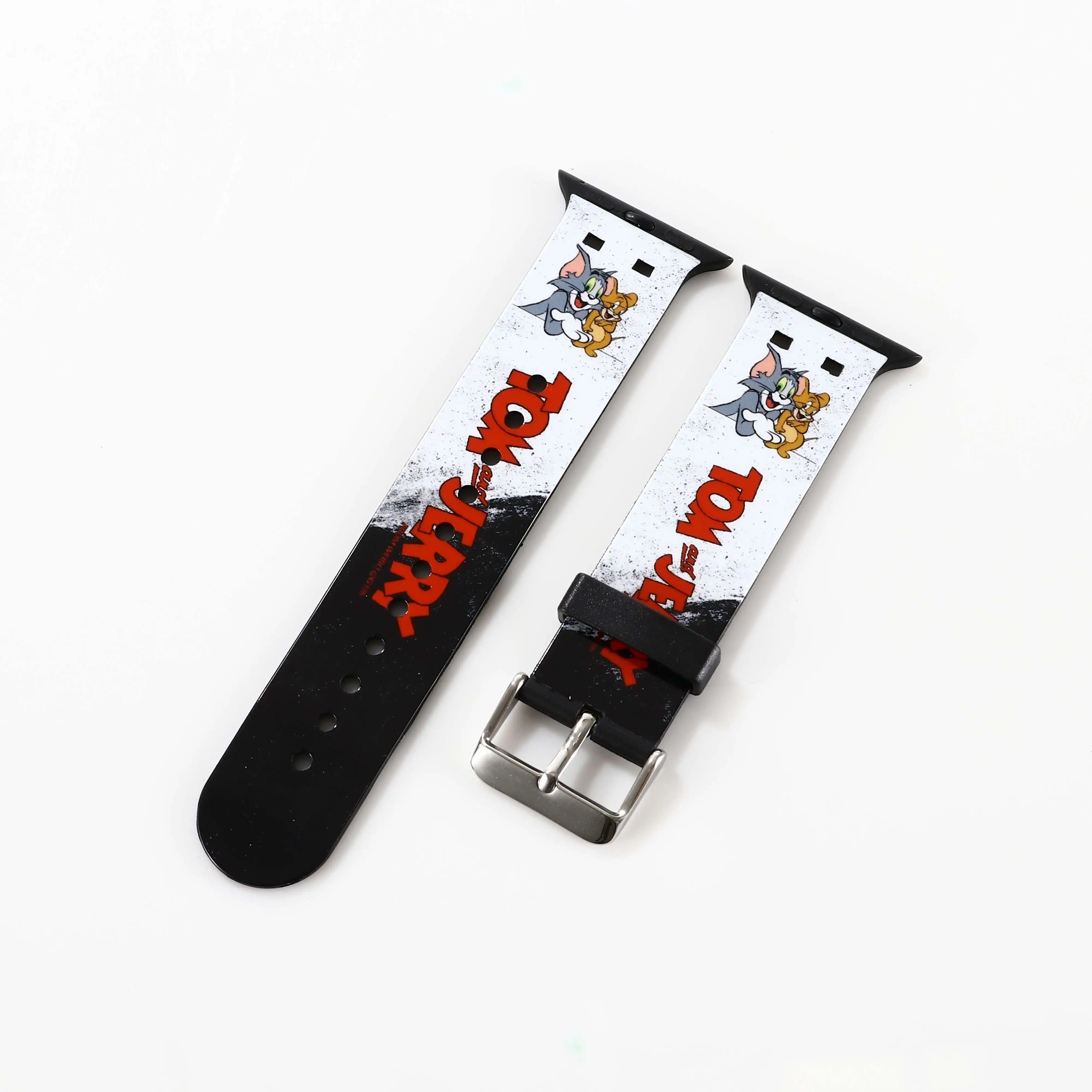 Cartoon Tom and Jerry Silicone Strap for Apple Watch Band 44 45 42 40 38 41 Bracelet IWatch Color Apple Watch 7 6 5 3