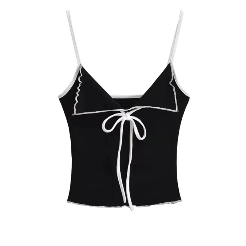 Женский укороченный топ на бретельках