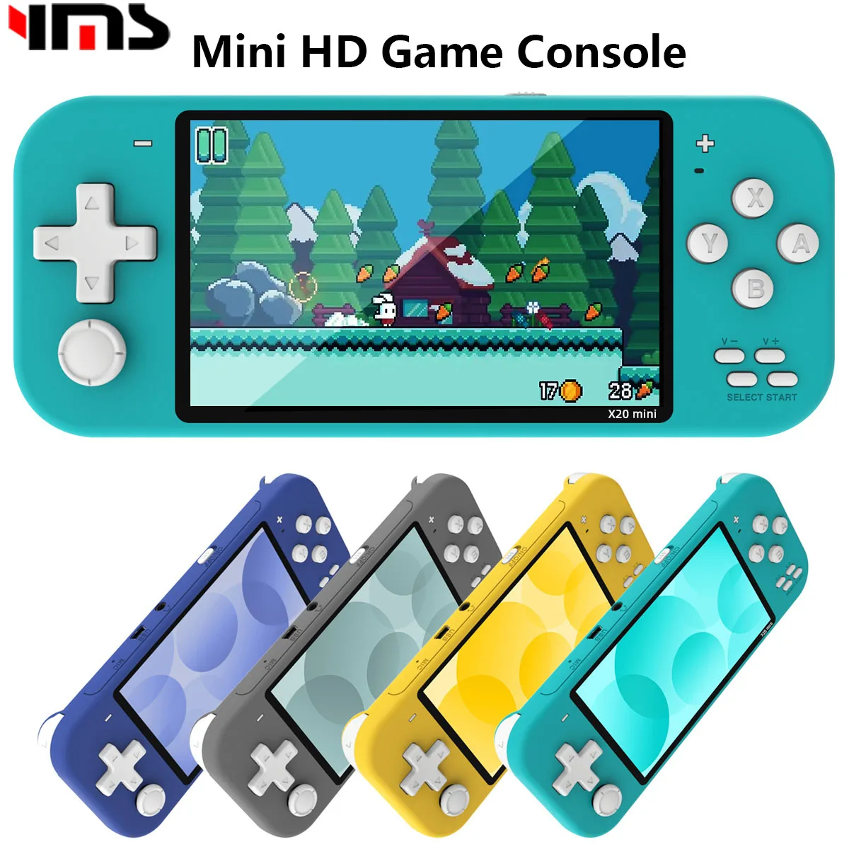 Mini Video Game Console 4.3" Built-in 1000 Games Portable Retro Video Game Console Support PS1/CPS1/GBA/GB/GBC/MD/NES/FC/MAME