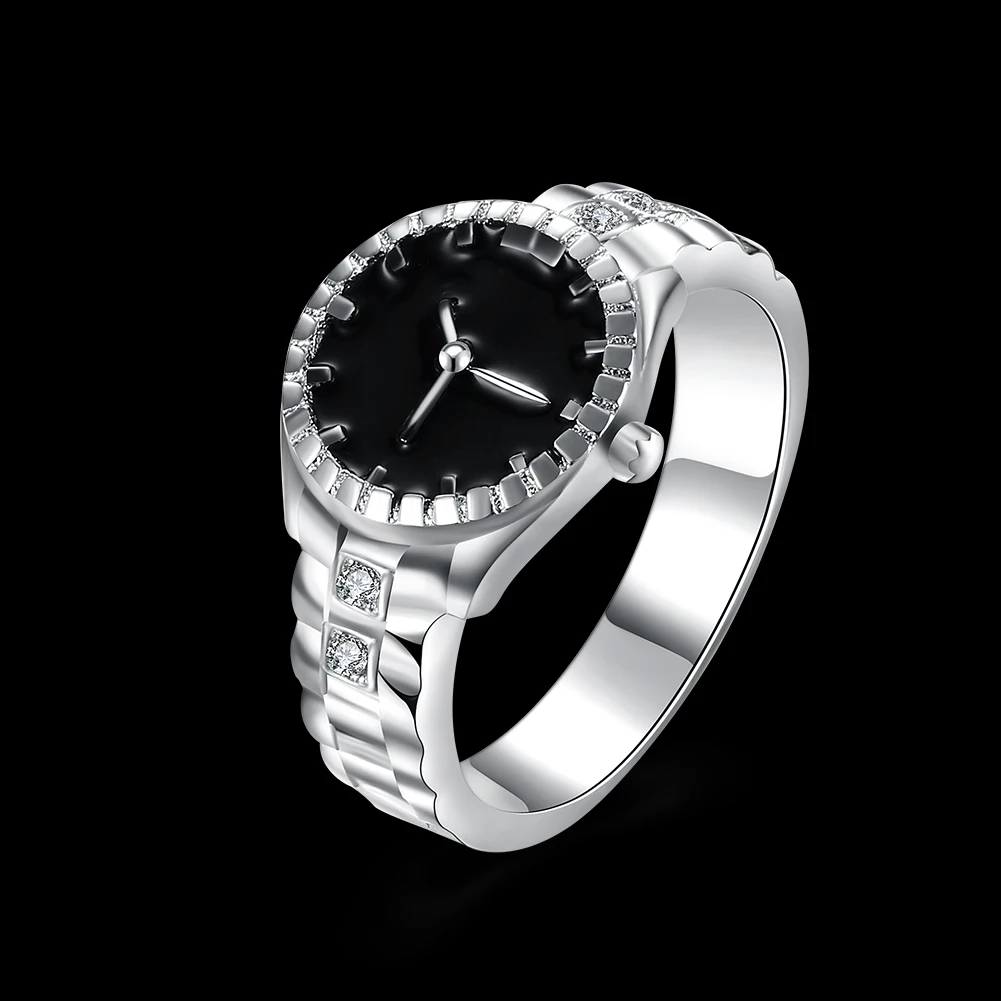 

Hot Street Trend 925 Sterling Silver Fine Crystal Black Rings For Women Men Charms Party Wedding Luxury Jewelry Gifts