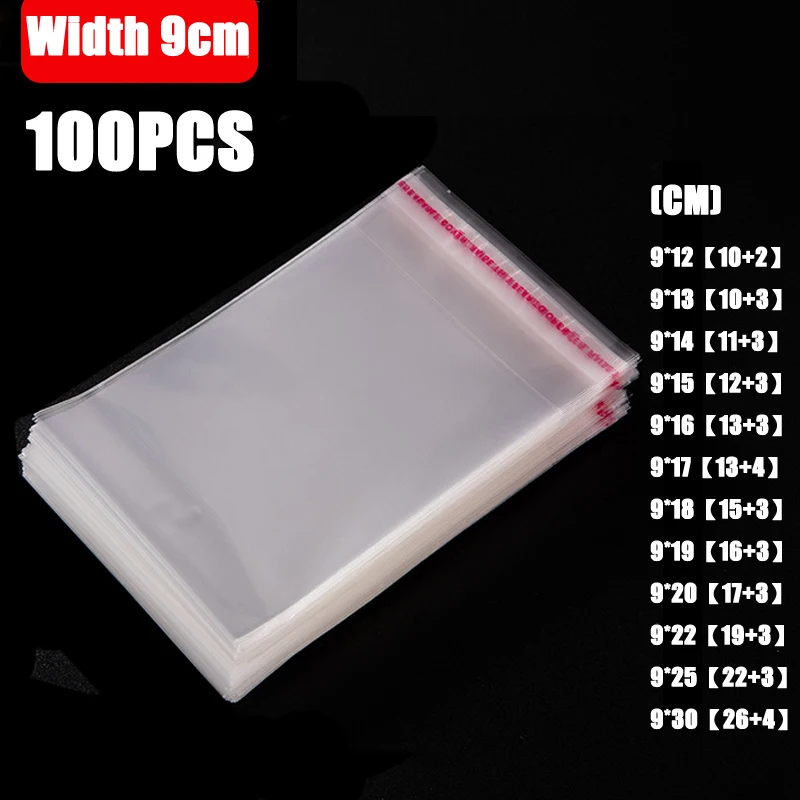 

Width 9cm Transparent Self Adhesive for Cookies Wedding Candy Food Packaging Bag Self Sealing Resealable Gifts Poly Bags