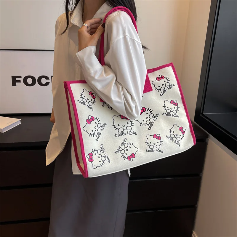 

Новинка Sanrio Kawaii аниме Hello Kitty большой емкости студенческий рюкзак мультфильм Модная Портативная сумка для девочек симпатичная сумка на одно...