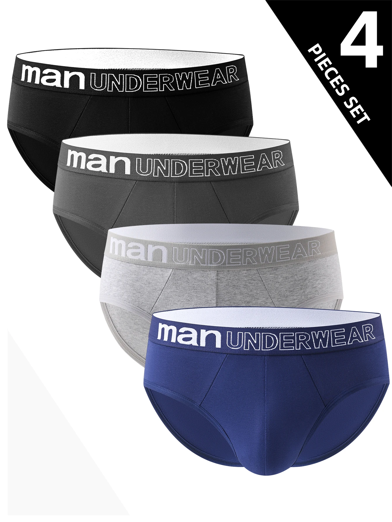 4 шт. мужские хлопковые трусы-брифы
