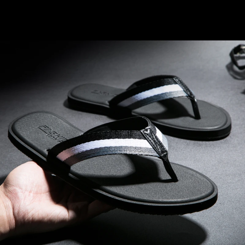 

LLUUMIU summer slippers men travel slippers unisex slides for men stripe shower slippers bamboo men casual shoes size 15