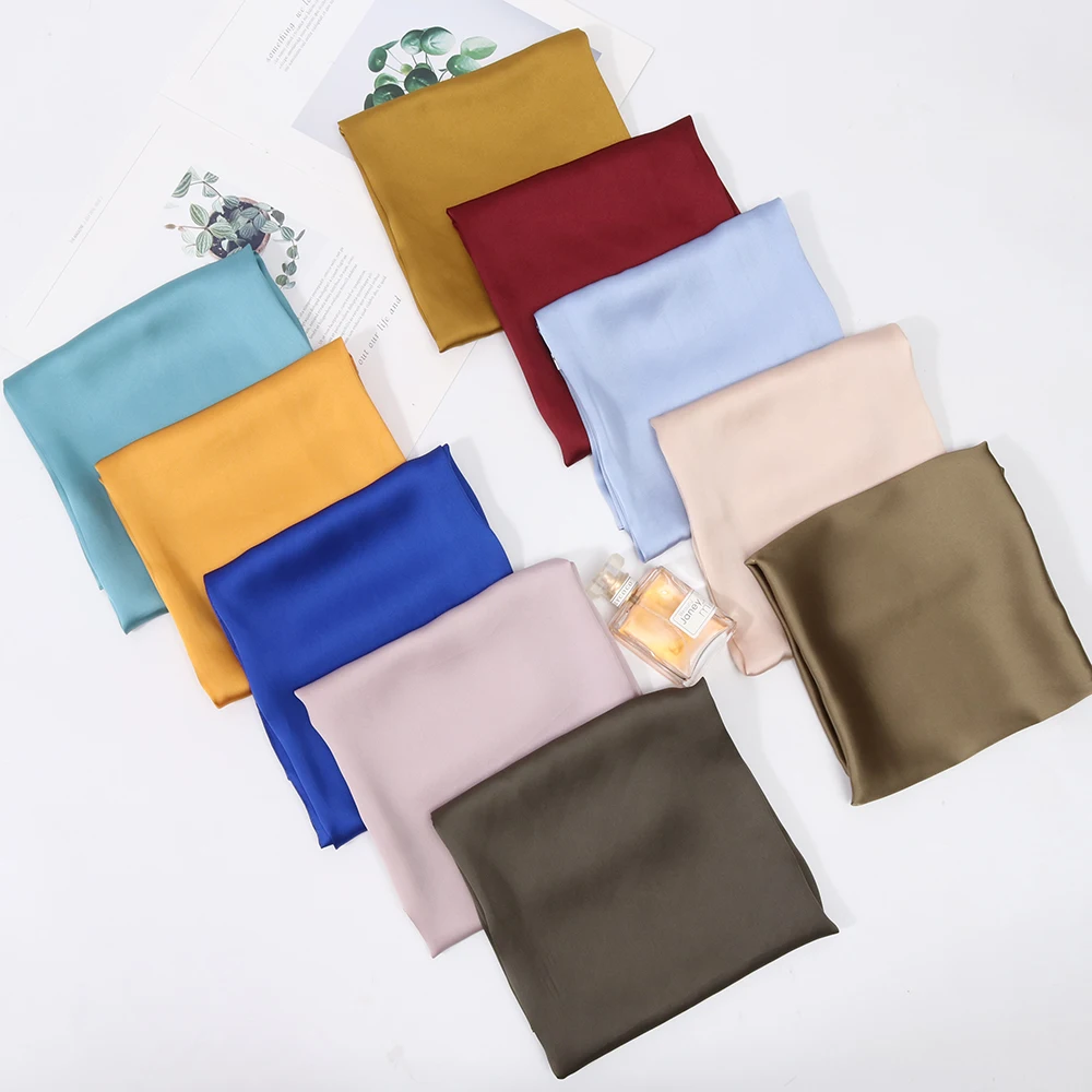 Silk Scarf Square Lady Hair Neck Foulard Femme Luxe Marque Women Bandana Headscarf Kerchief 70x70cm