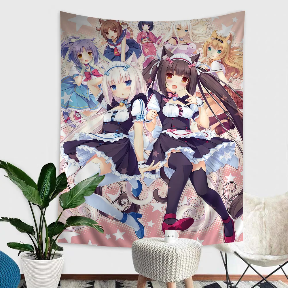 Аниме Nekopara хиппи настенные гобелены для гостиной домашний декор в общежитии