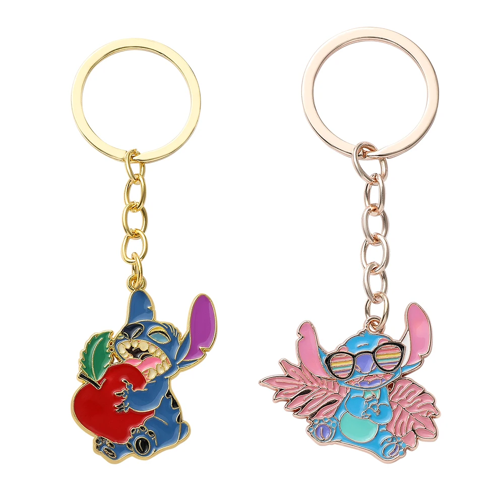 Kawaii Стич модель металлический брелок Disney мультфильм Лило и брелки автомобильный