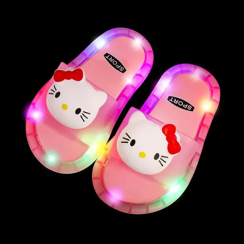 Children's Boys and Girls' Slippers Luminous Cartoon Crystal Shoes Light Fashion Cute Shoes Bathroom Children's Slippers