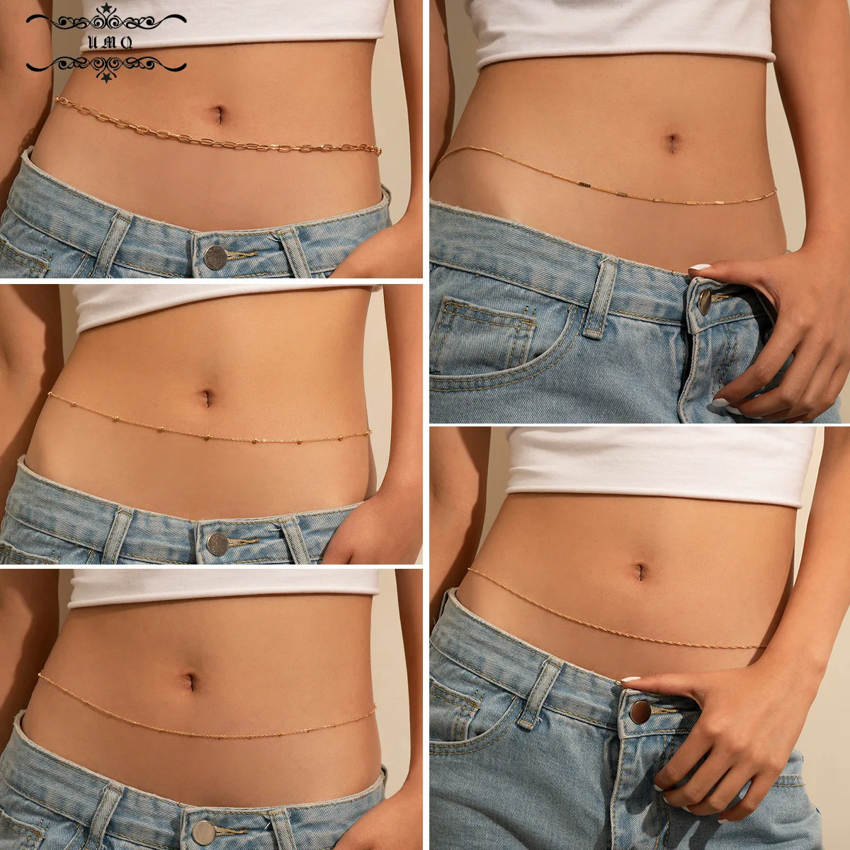 

Женская металлическая цепочка в стиле хип-хоп