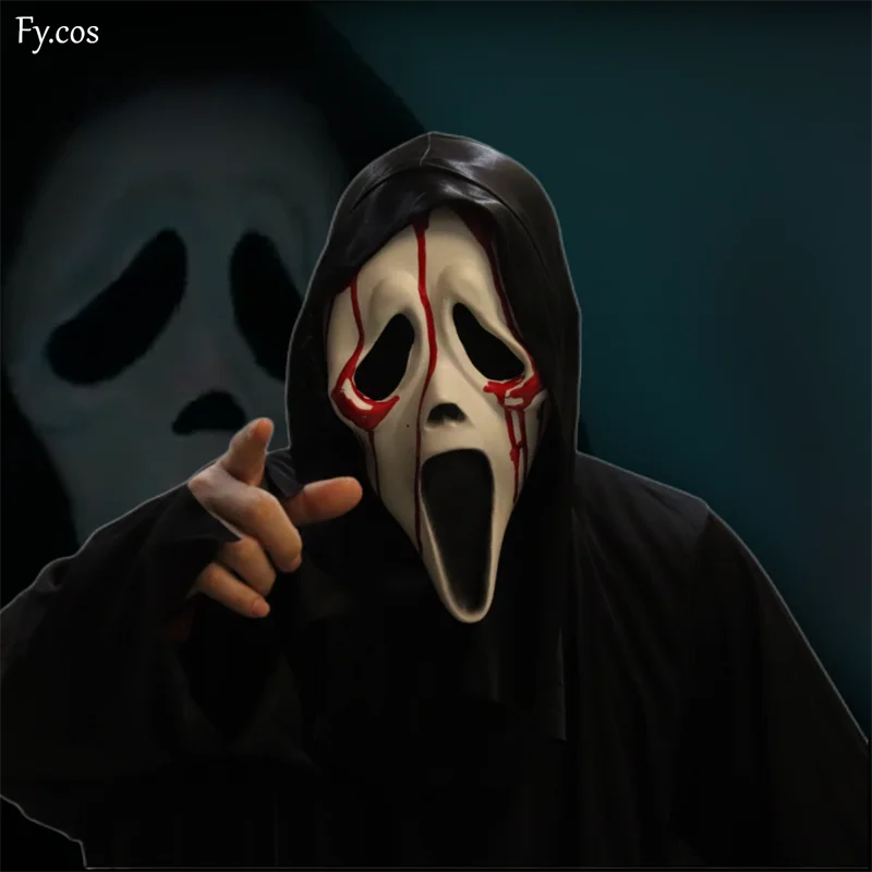 

Ghostface Scream Mask Movie Horror Killer Latex Mascara Terror Scary Ghost Face Suit Carnival Cosplay Halloween Costume for Men