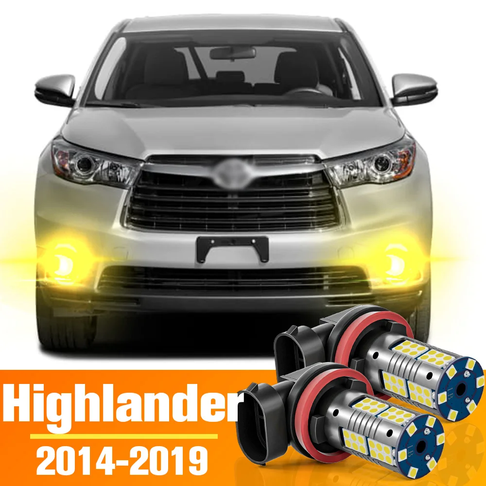 

2pcs LED Front Fog Light Bulb Accessories For Toyota Highlander 2014-2019 2015 2016 2017 2018