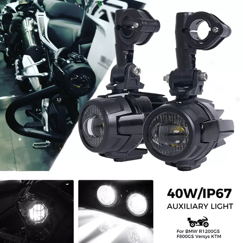 

NEW2023 FADUIES Motorcycle LED Fog Light & Protect Guards with Wiring Harness For BMW R1200GS F800GS F700GS Auxiliary Lights